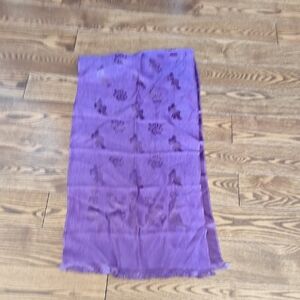 Vintage Elegant French Purple Scarf "Temps Jadis" Victorian Design